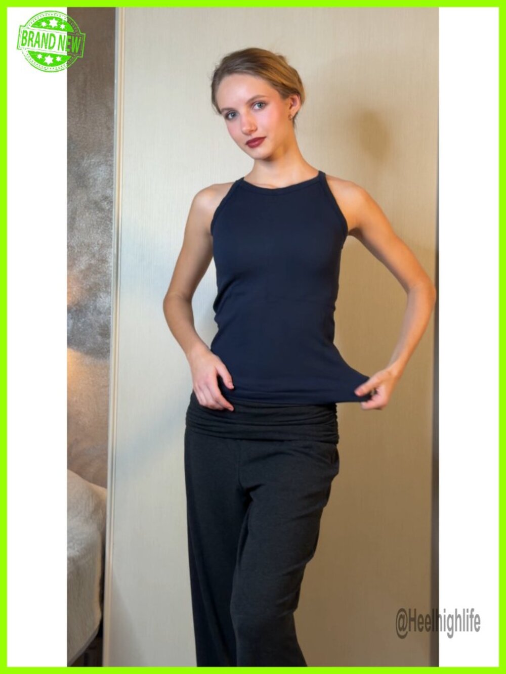 ATTRACO Ribflex Workout Tank Top Built in Bra Ribbed Racerback Slim Fit - Picture 6 of 6